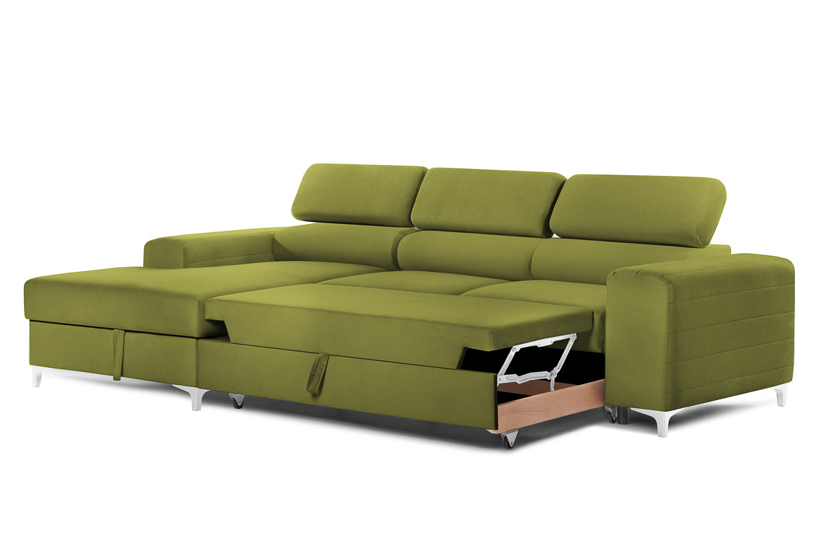 Colțar Extensibil LOFT NEW, cu lada depozitare, tetiere reglabile, 290x170x95 cm Prestige Home