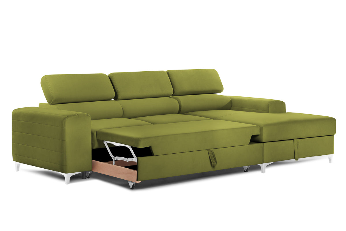 Colțar Extensibil LOFT NEW, cu lada depozitare, tetiere reglabile, 290x170x95 cm Prestige Home