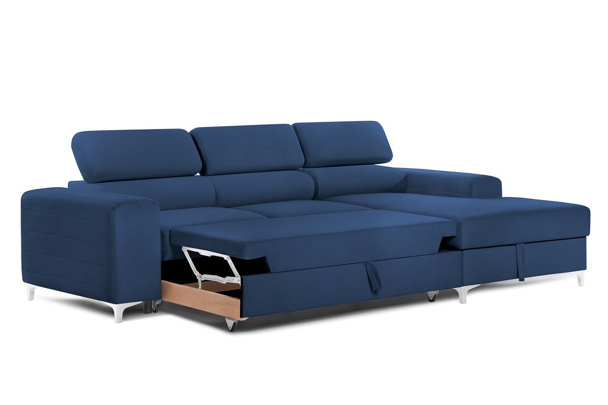 Colțar Extensibil LOFT NEW, cu lada depozitare, tetiere reglabile, 290x170x95 cm Prestige Home