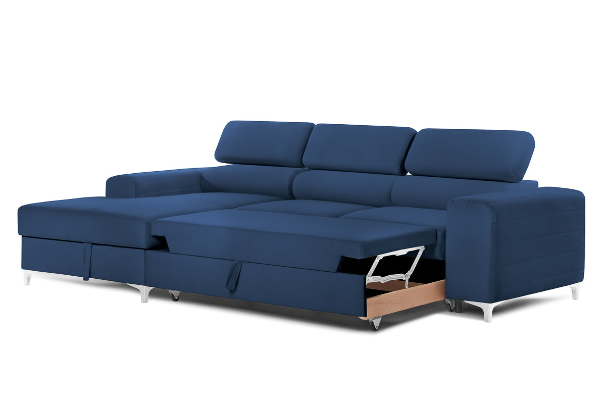 Colțar Extensibil LOFT NEW, cu lada depozitare, tetiere reglabile, 290x170x95 cm Prestige Home