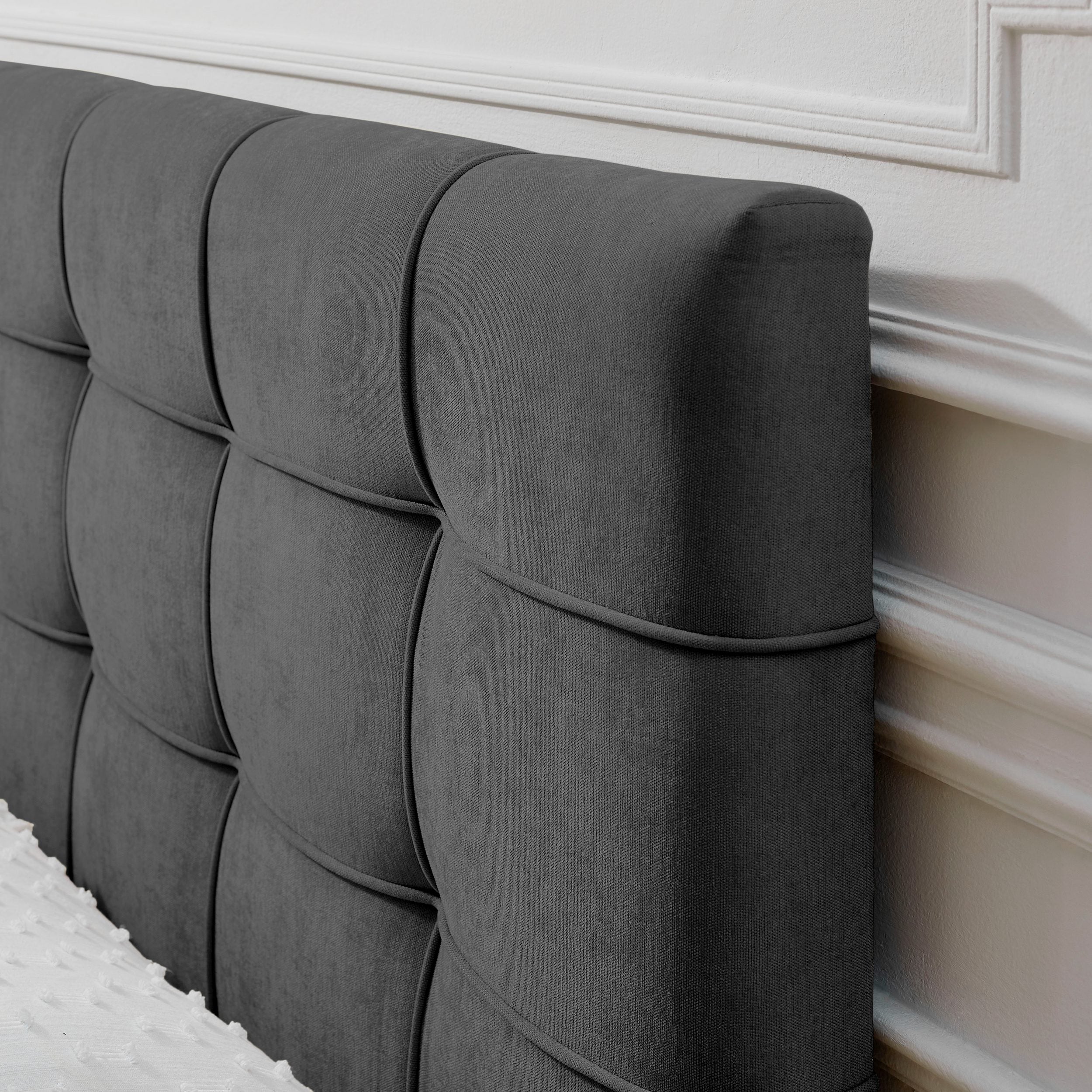 Pat boxspring Lilienne, 180×200 cm, ladă depozitare, saltea H3 + topper Arboteca