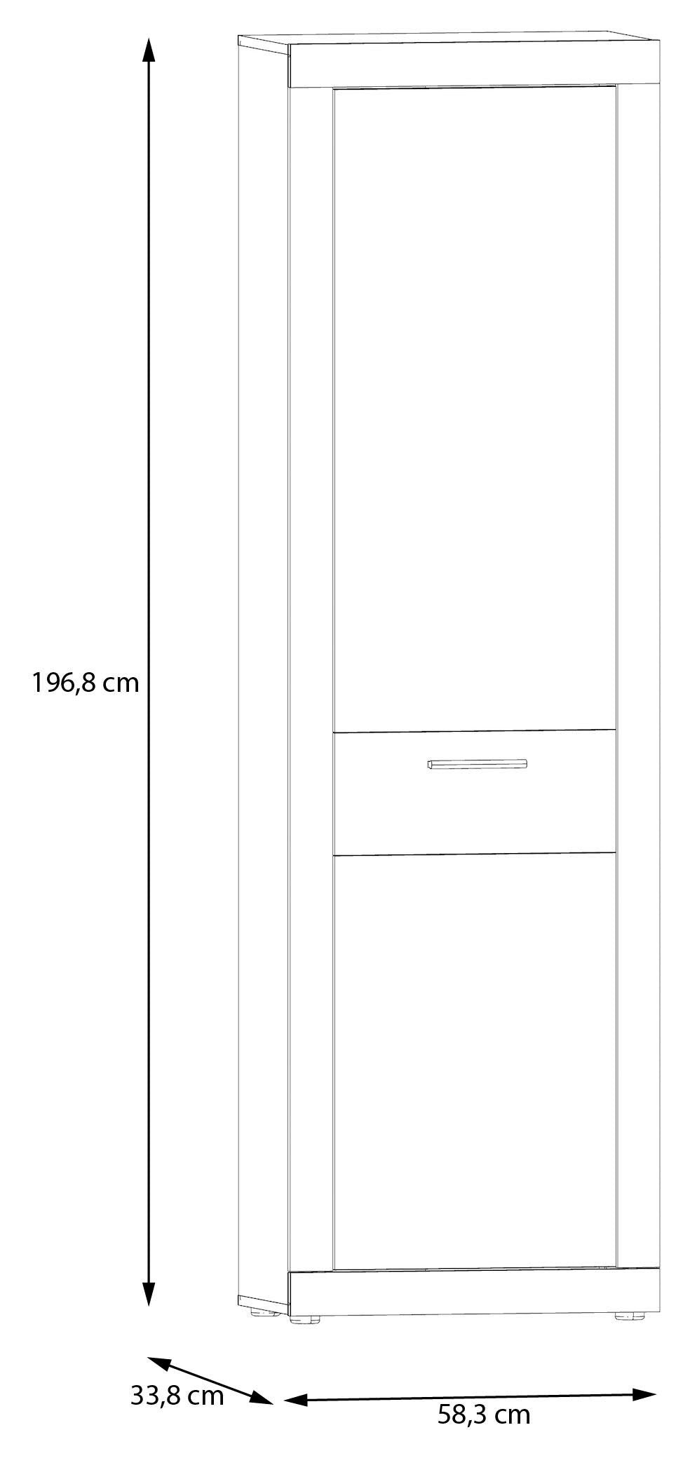 Dulap de hol Baccio cu bară de haine, aspect ramă, 58×97×34 cm Arboteca