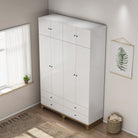 Garderobă OSLO, stil scandinav-boho, 8 uși, PAL FSC®, 160×52×240 cm Arboteca