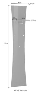 Cuier Arco cu șină și 3 cârlige, 170 cm Arboteca