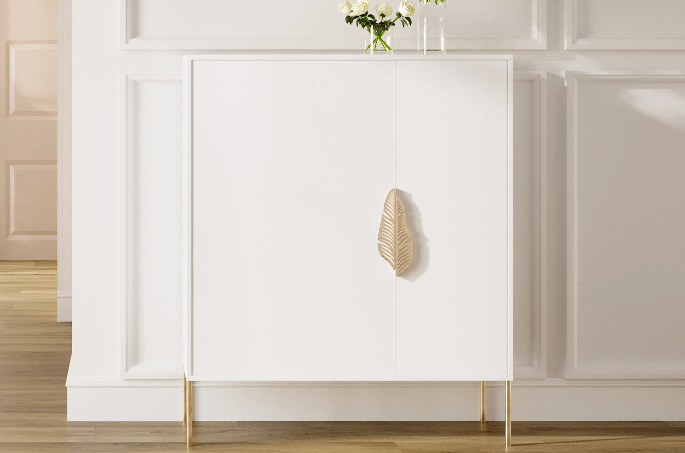 Pantofar Ayana, Alb/Auriu Arboteca