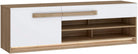 Comodă TV Attention cu iluminare LED, alb/lemn, 160×50×41 cm Arboteca