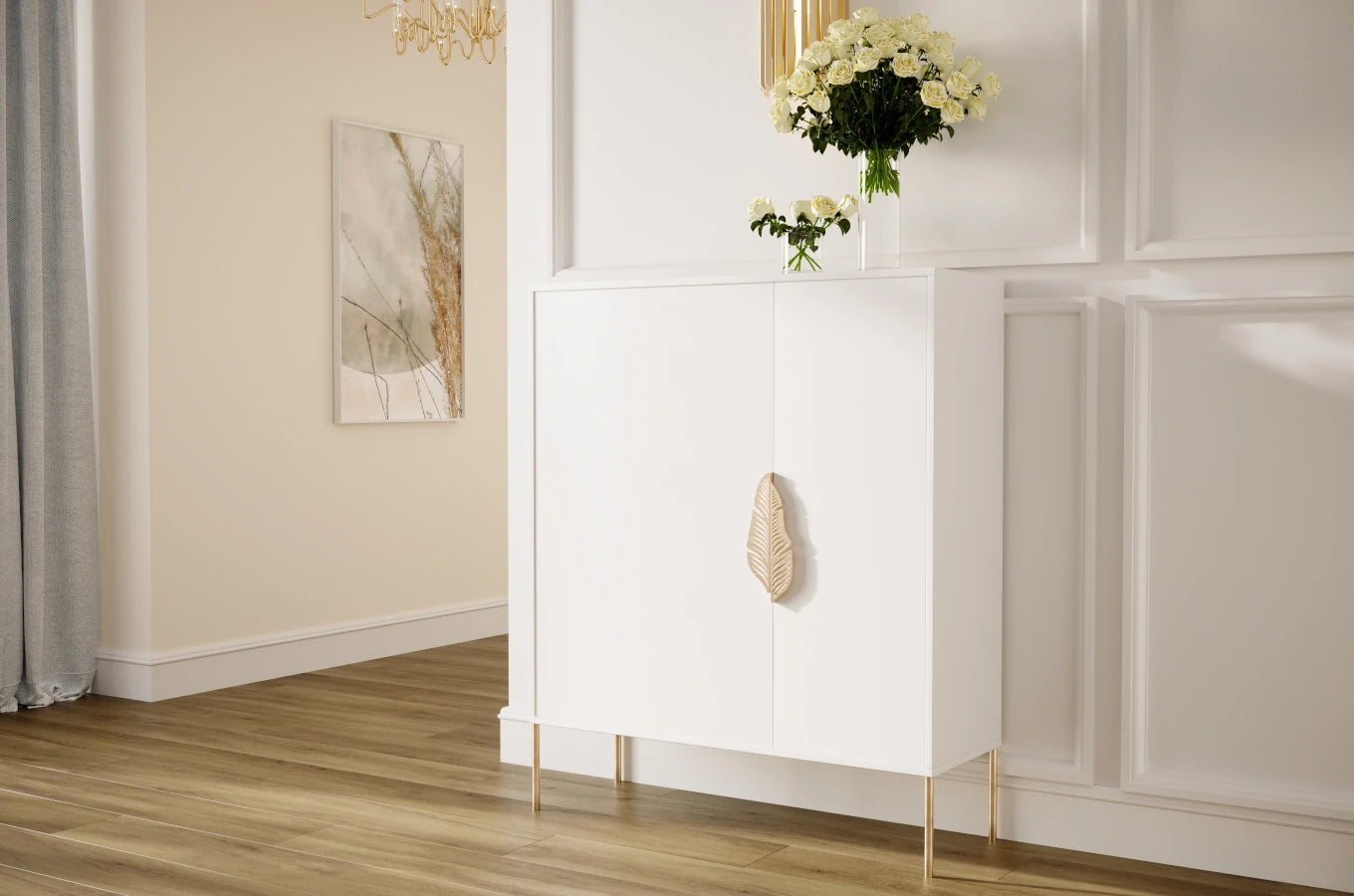 Pantofar Ayana, Alb/Auriu Arboteca