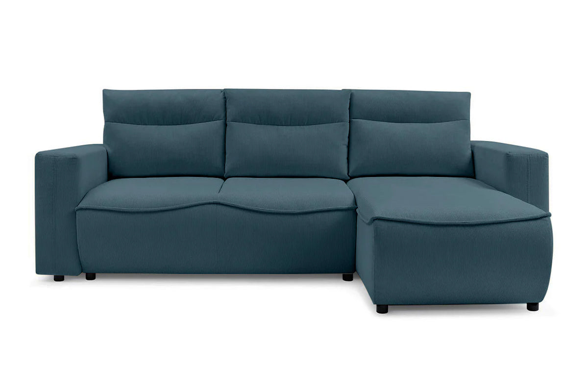 Colțar Extensibil HALSON, cu ladă de depozitare, șezlong interschimbabil, 260x160x98 cm Dreapta Albastru-Fjord Prestige Home