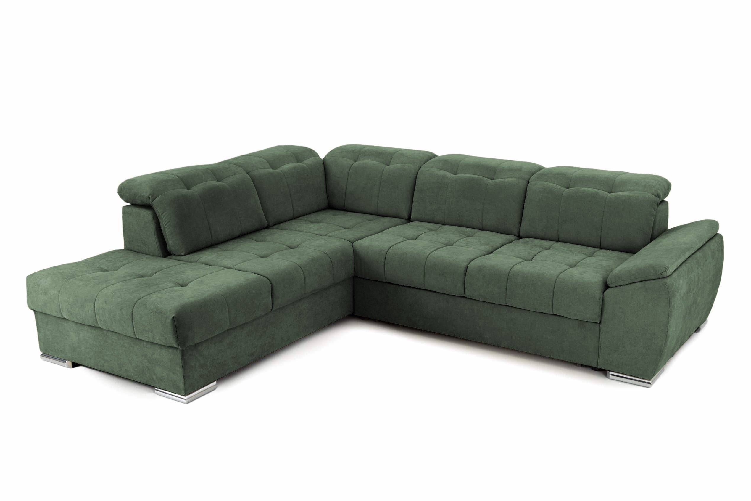 Colțar Extensibil ENZO, cu tetiere, variante stânga/dreapta, 255x220x100 cm Prestige Home