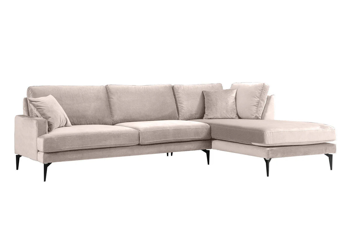 Colțar Fix AZURRO, cu ladă de depozitare, 280x90/180x85 cm - Prestigehome.ro - Colțar - Prestige #color_Velutto-Bej