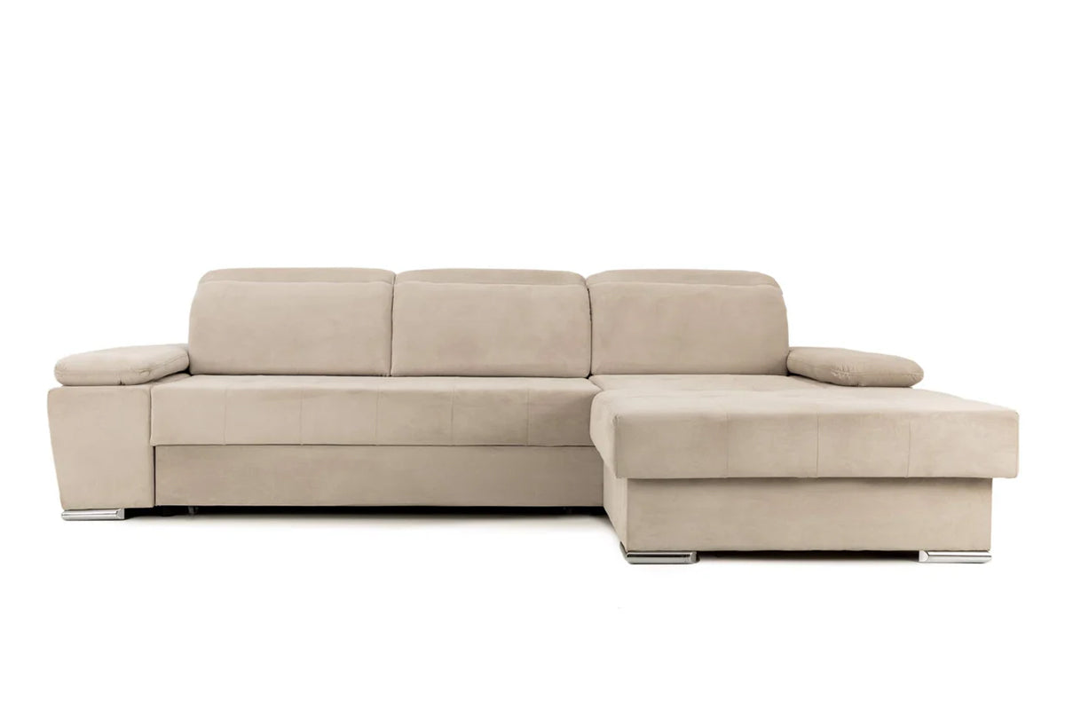 Colțar Extensibil TRENDY, cu ladă de depozitare, cu tetiere reglabile, variante stânga/dreapta 295x170x105 cm Prestige Home