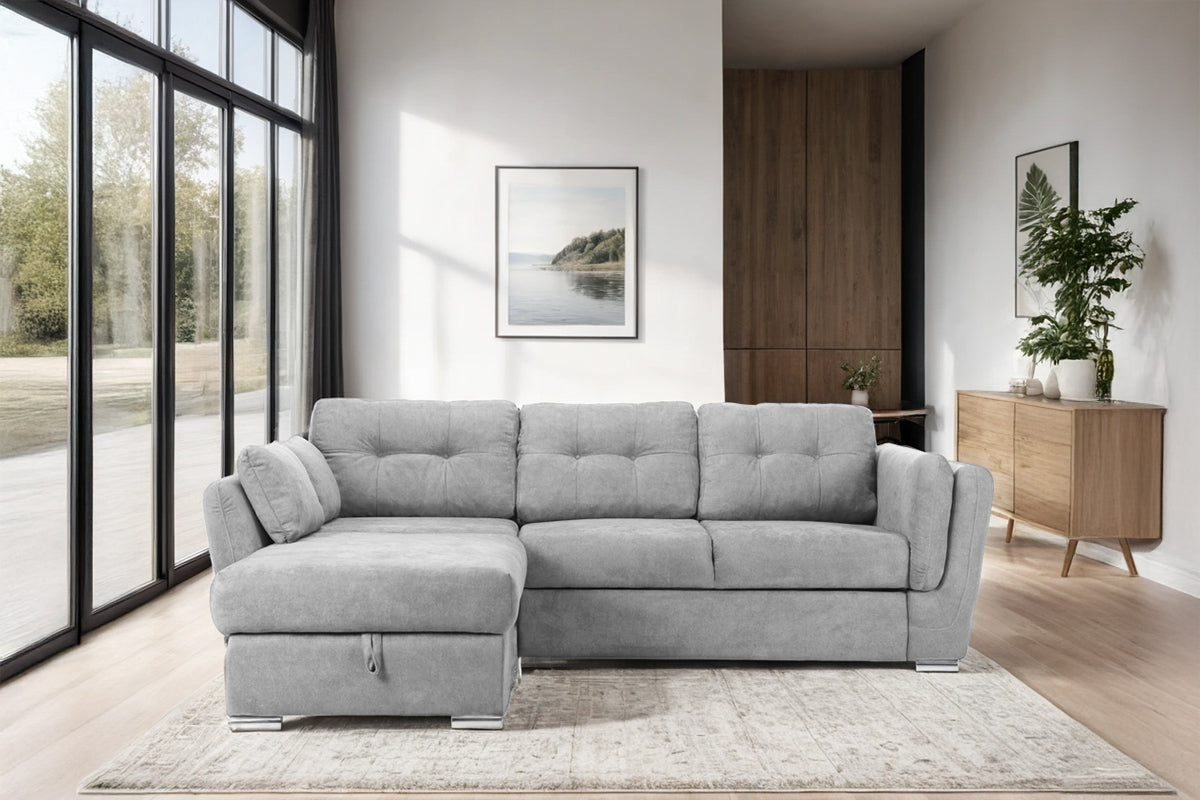 Colțar Extensibil JAZZ, cu ladă depozitare, 245 x 205 x 90 cm Prestige Home