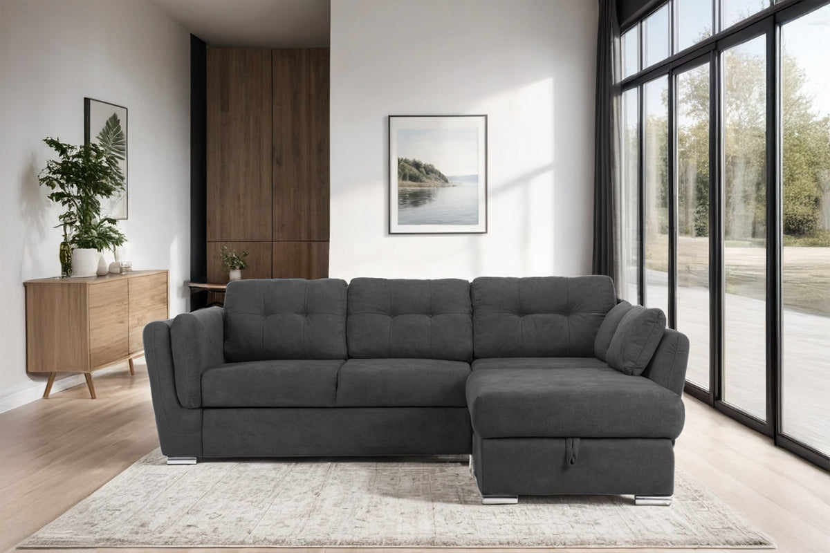 Colțar Extensibil JAZZ, cu ladă depozitare, 245 x 205 x 90 cm Prestige Home