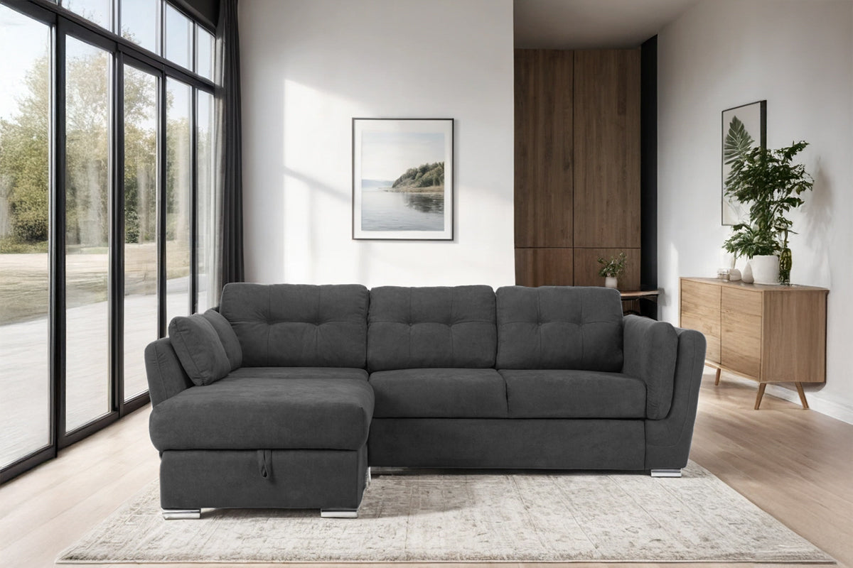 Colțar Extensibil JAZZ, cu ladă depozitare, 245 x 205 x 90 cm Prestige Home