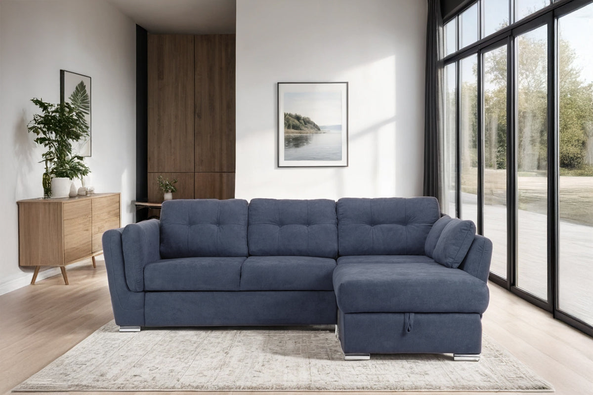 Colțar Extensibil JAZZ, cu ladă depozitare, 245 x 205 x 90 cm Prestige Home
