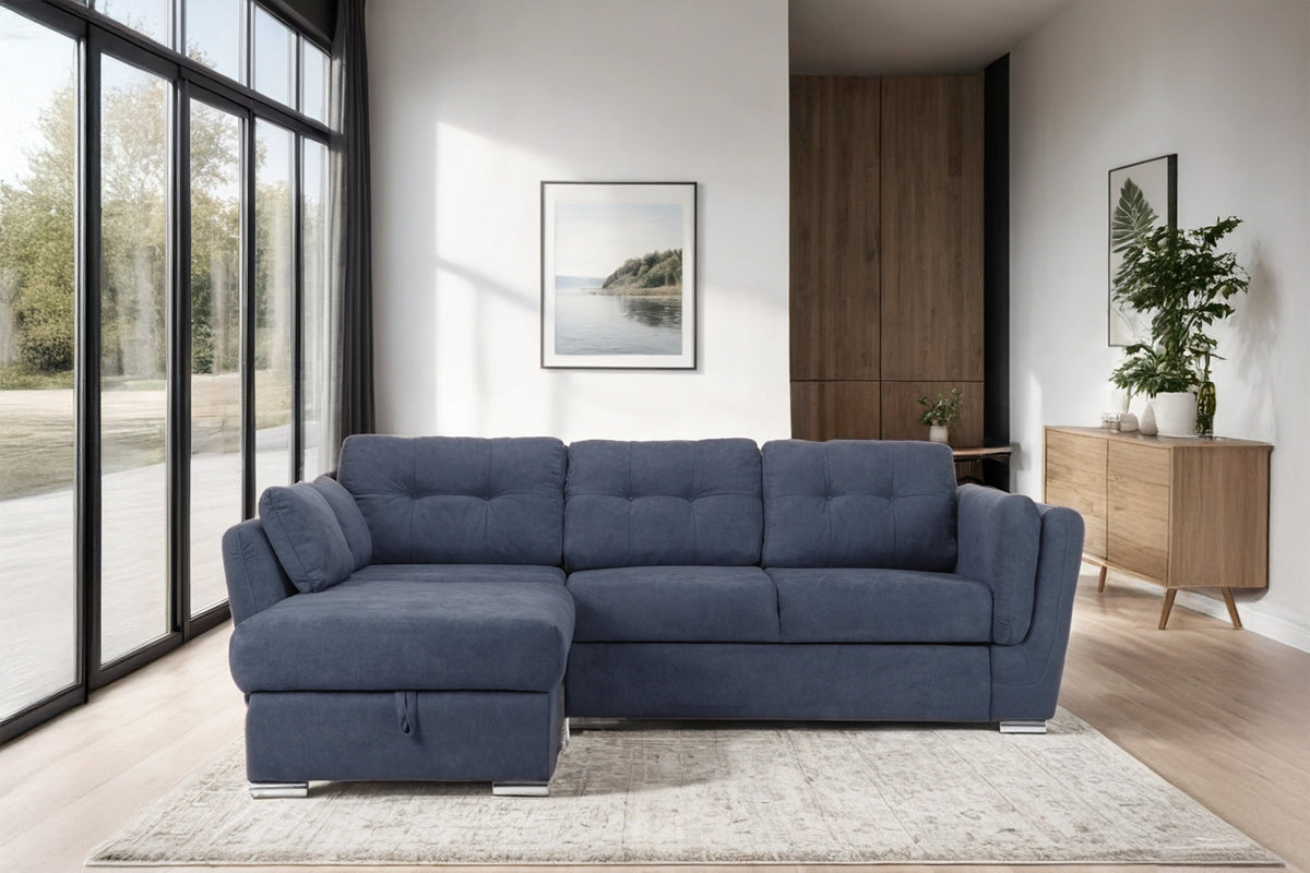 Colțar Extensibil JAZZ, cu ladă depozitare, 245 x 205 x 90 cm Prestige Home