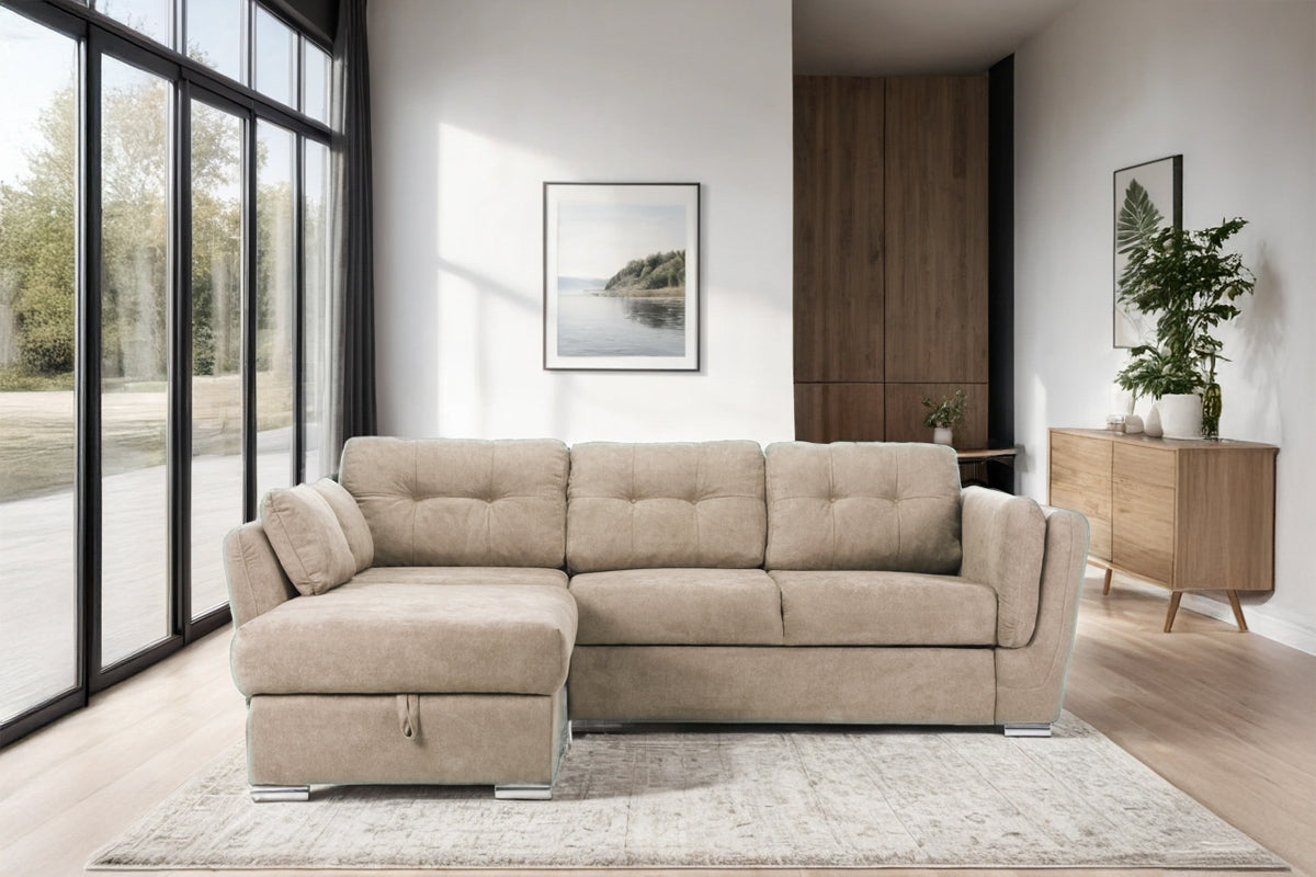 Colțar Extensibil JAZZ, cu ladă depozitare, 245 x 205 x 90 cm Prestige Home
