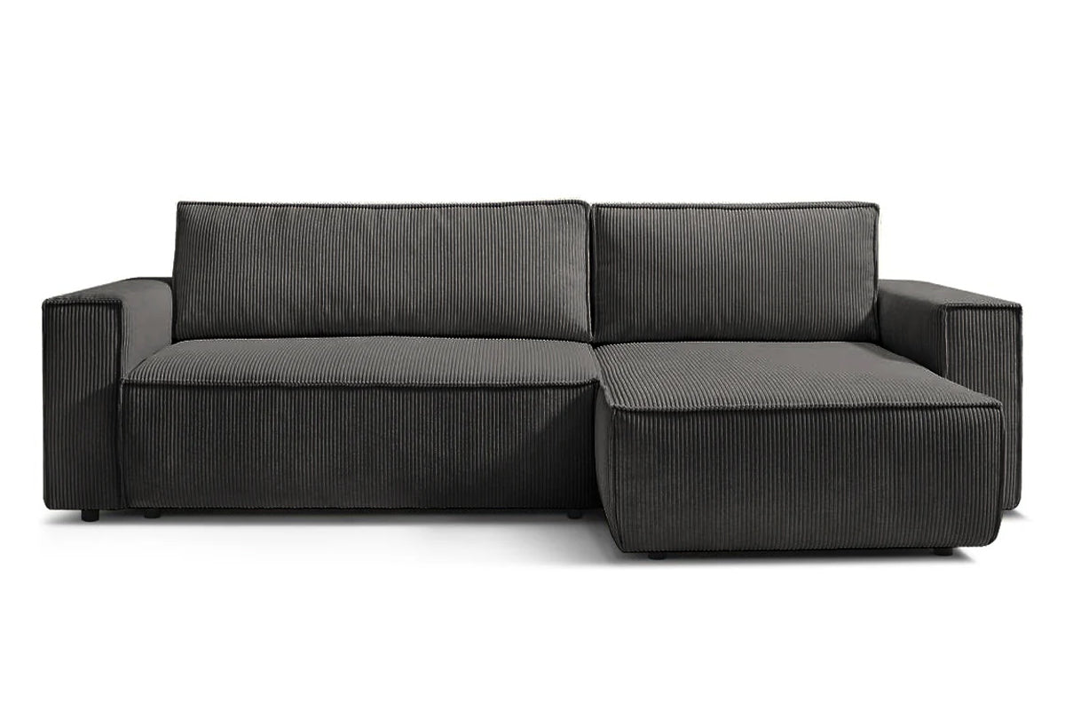 Colțar Extensibil CLOUD, cu ladă de depozitare, șezlong interschimbabil, 275x145x85 cm Antracit-Zoom Dreapta Prestige Home