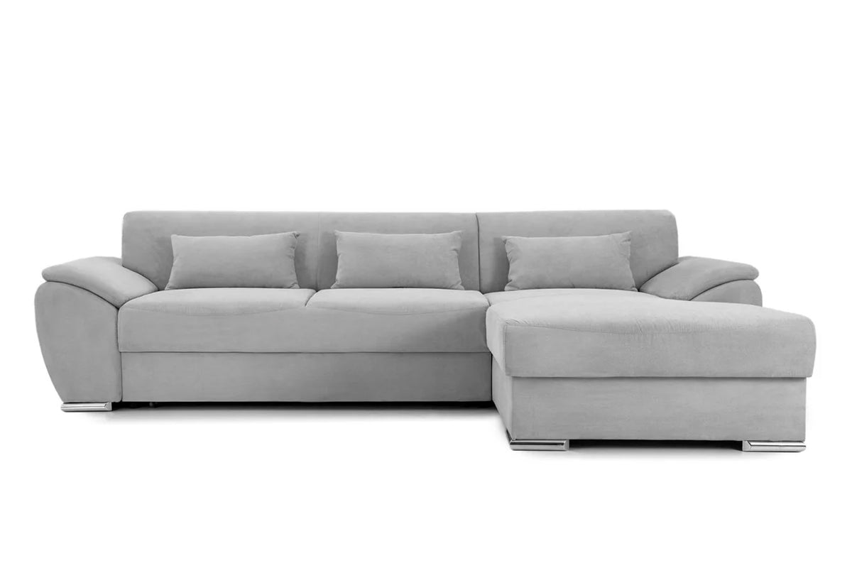 Colțar Extensibil PICASSO, cu ladă de depozitare, variante stânga/dreapta 295x168x80 cm Gri-Deschis-Enjoy Dreapta Prestige Home