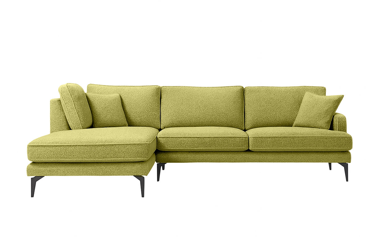Colțar Fix AZURRO, 280x90/180x85 cm Stanga Verde-Olive-Mystery Prestige Home