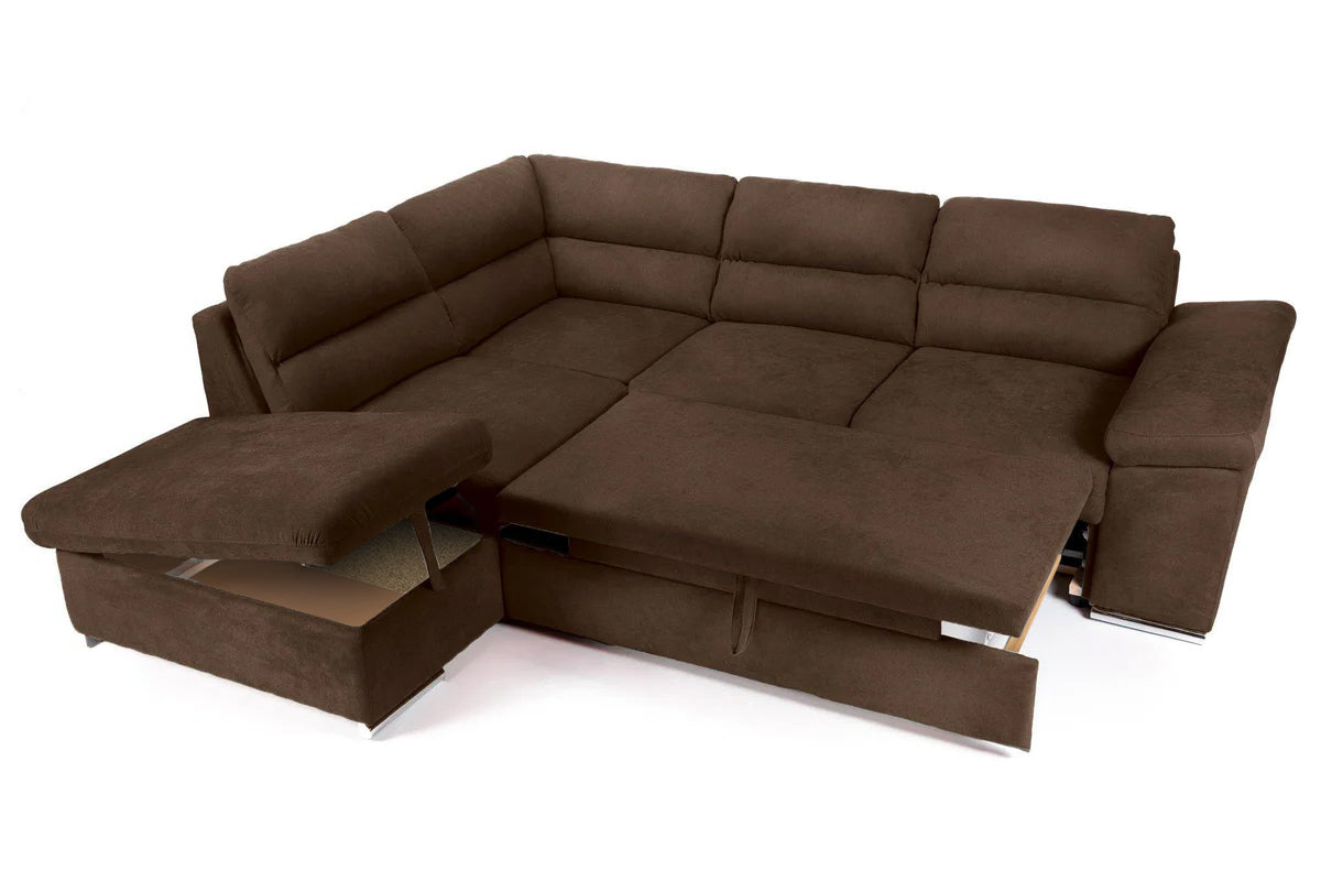 Colțar Extensibil ALONSO, cu ladă de depozitare, variante stânga/dreapta 260x220x85 cm Prestige Home