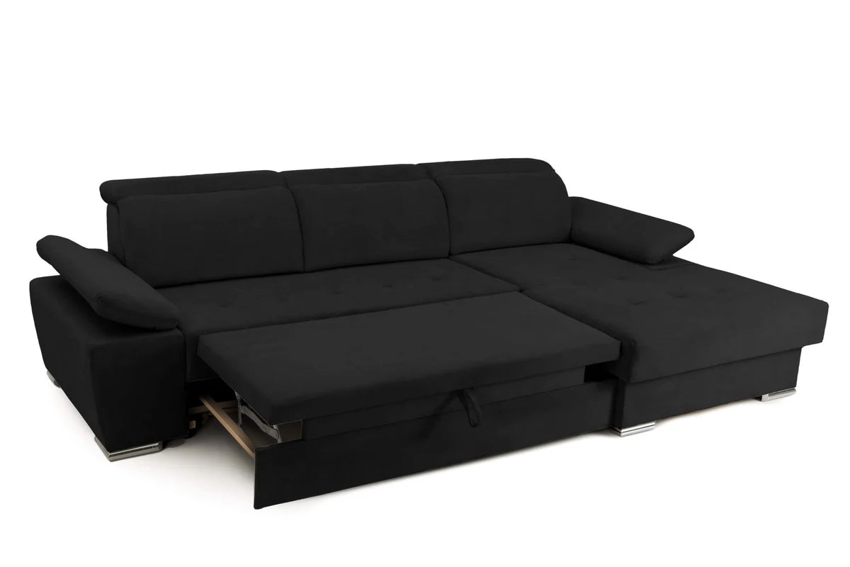 Colțar Extensibil TRENDY, cu ladă de depozitare, cu tetiere reglabile, variante stânga/dreapta 295x170x105 cm Prestige Home