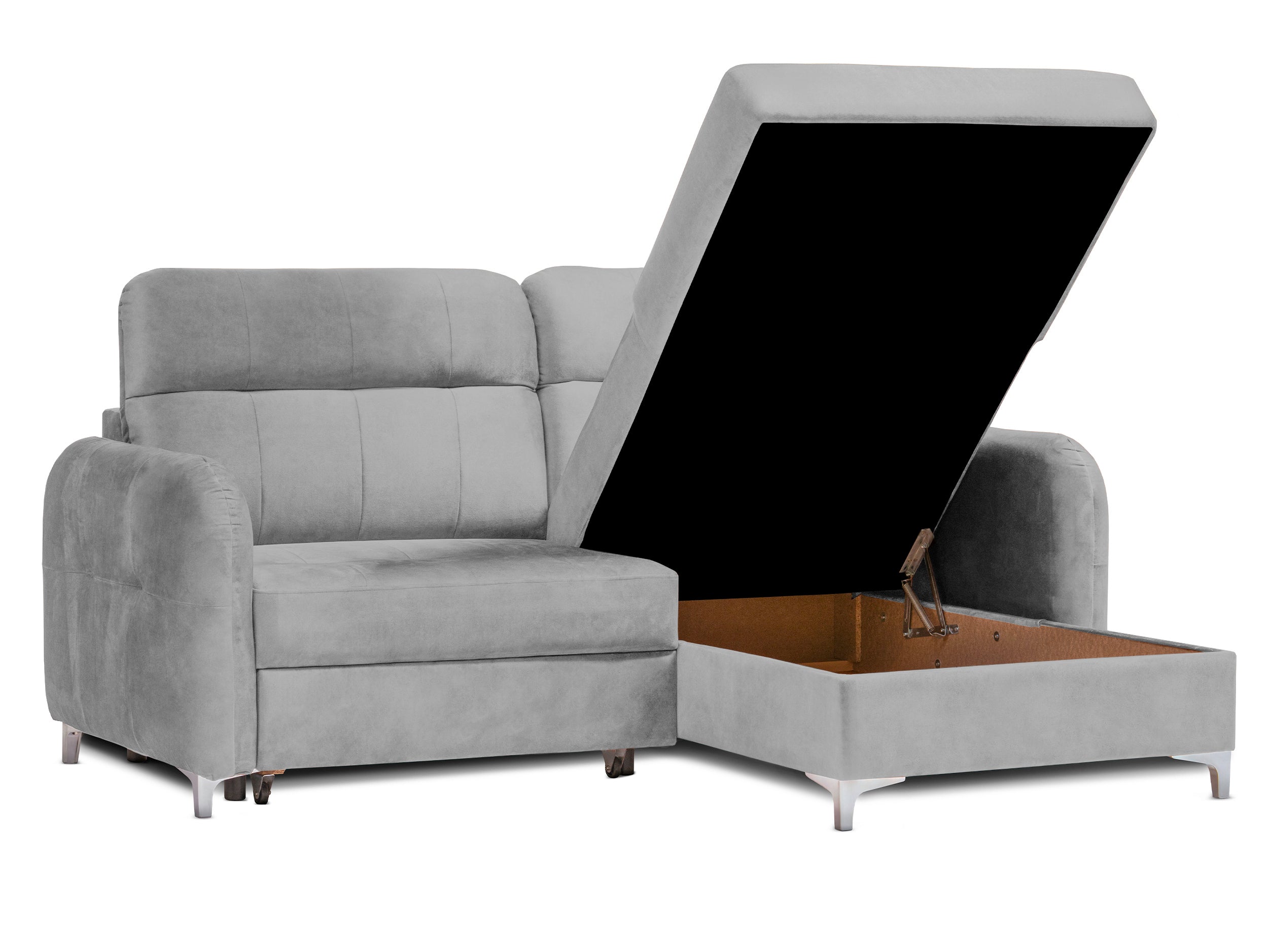 Colțar Extensibil STUDIO, cu lada depozitare, cu tetiere reglabile, 220 x 160 x 105 cm Prestige Home