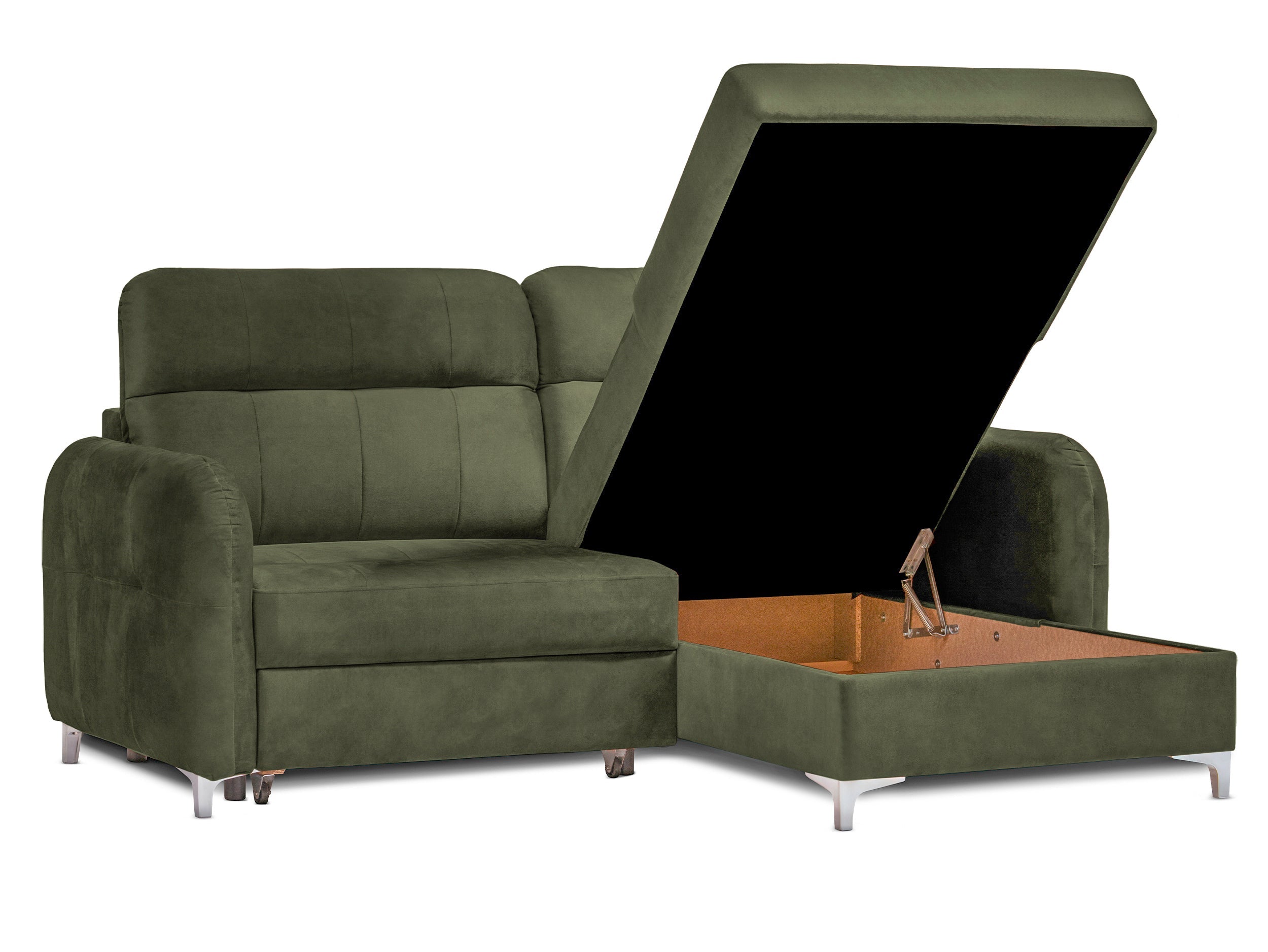 Colțar Extensibil STUDIO, cu lada depozitare, cu tetiere reglabile, 220 x 160 x 105 cm Prestige Home