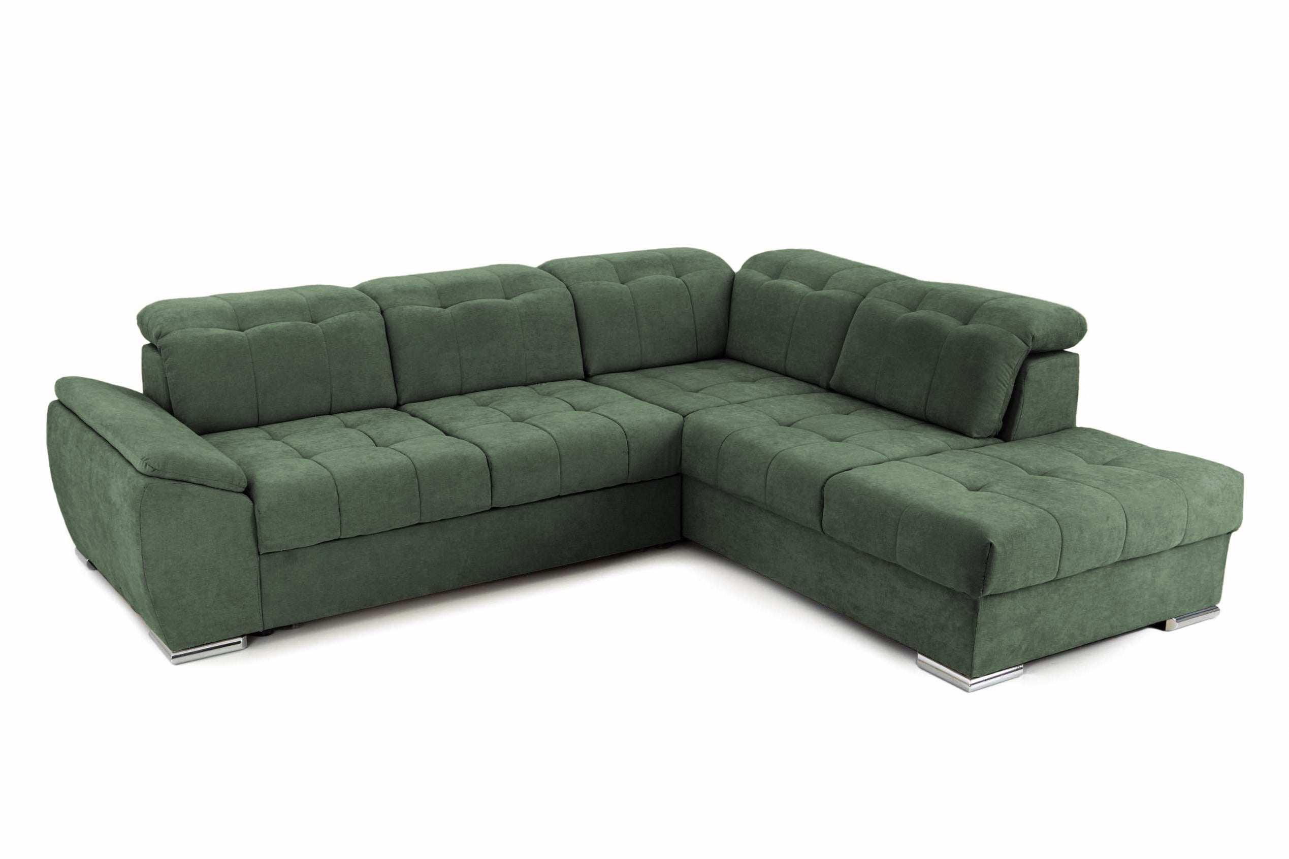 Colțar Extensibil ENZO, cu tetiere, variante stânga/dreapta, 255x220x100 cm Prestige Home