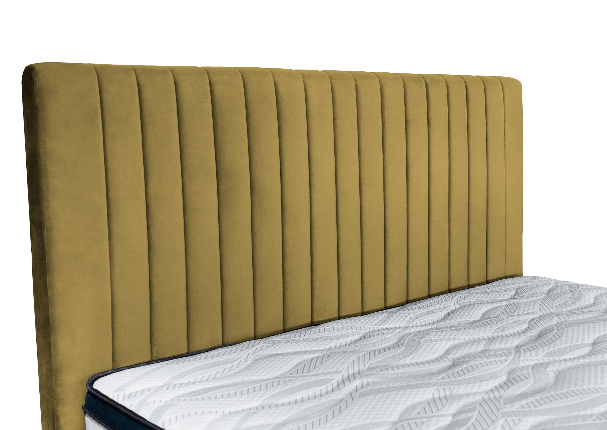 Pat tapițat Dino, cu somieră și picioare înalte #color_Verde-Velluto