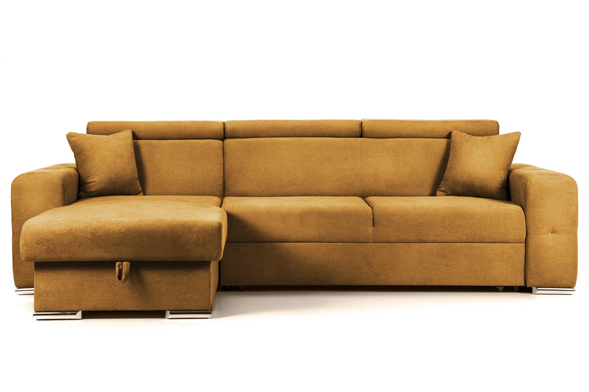 Colțar Extensibil BELLAGIO, șezlong interschimbabil, cu ladă de depozitare, cu tetiere reglabile, 280x170x100 cm Mango-Enjoy Stanga Prestige Home