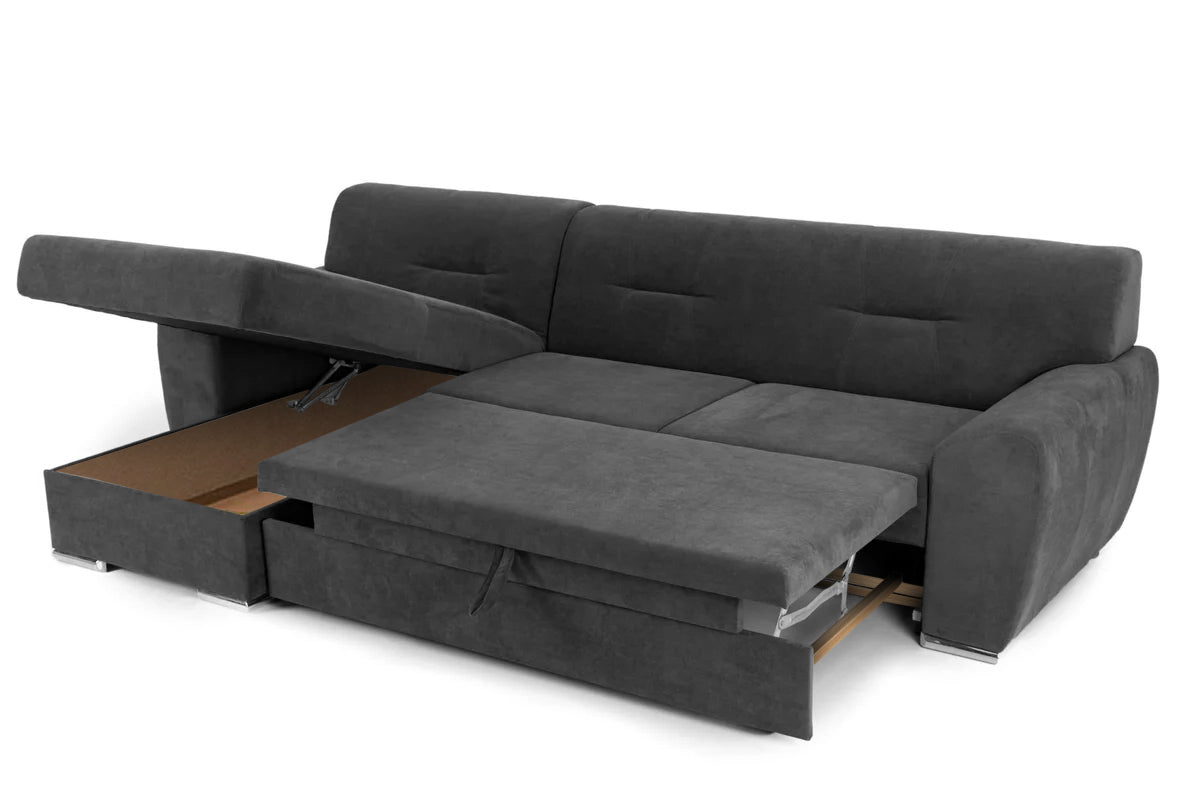 Colțar Extensibil ASTORIA, cu ladă de depozitare, variante stânga/dreapta 281x168x85 cm Prestige Home