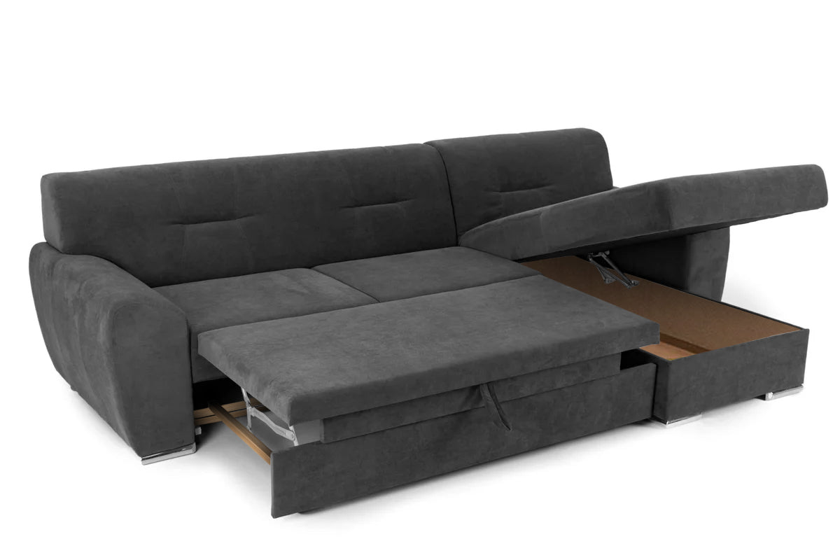Colțar Extensibil ASTORIA, cu ladă de depozitare, variante stânga/dreapta 281x168x85 cm Prestige Home