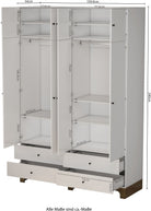 Garderobă OSLO, stil scandinav-boho, 8 uși, PAL FSC®, 160×52×240 cm Arboteca