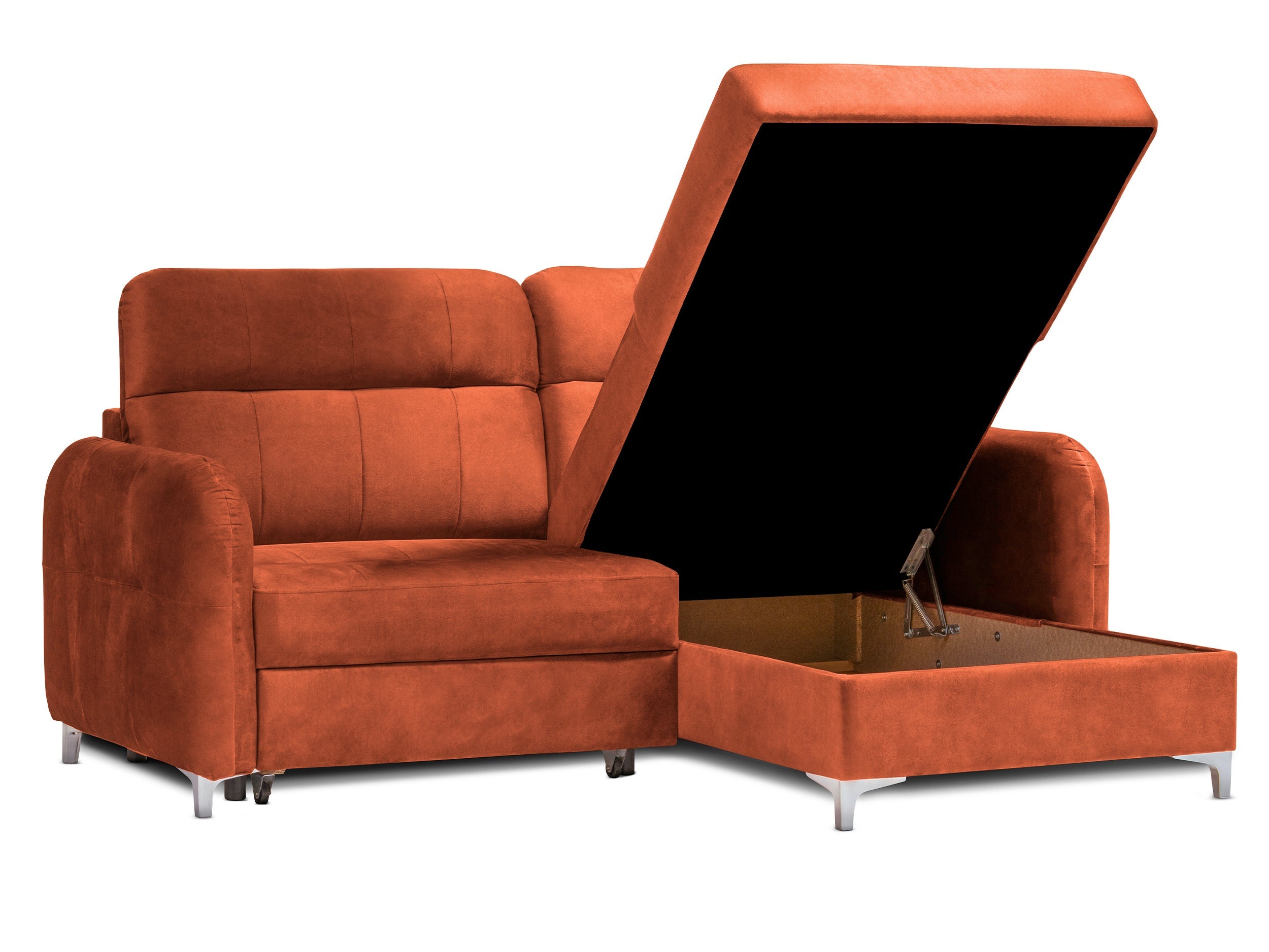 Colțar Extensibil STUDIO, cu lada depozitare, cu tetiere reglabile, 220 x 160 x 105 cm Prestige Home
