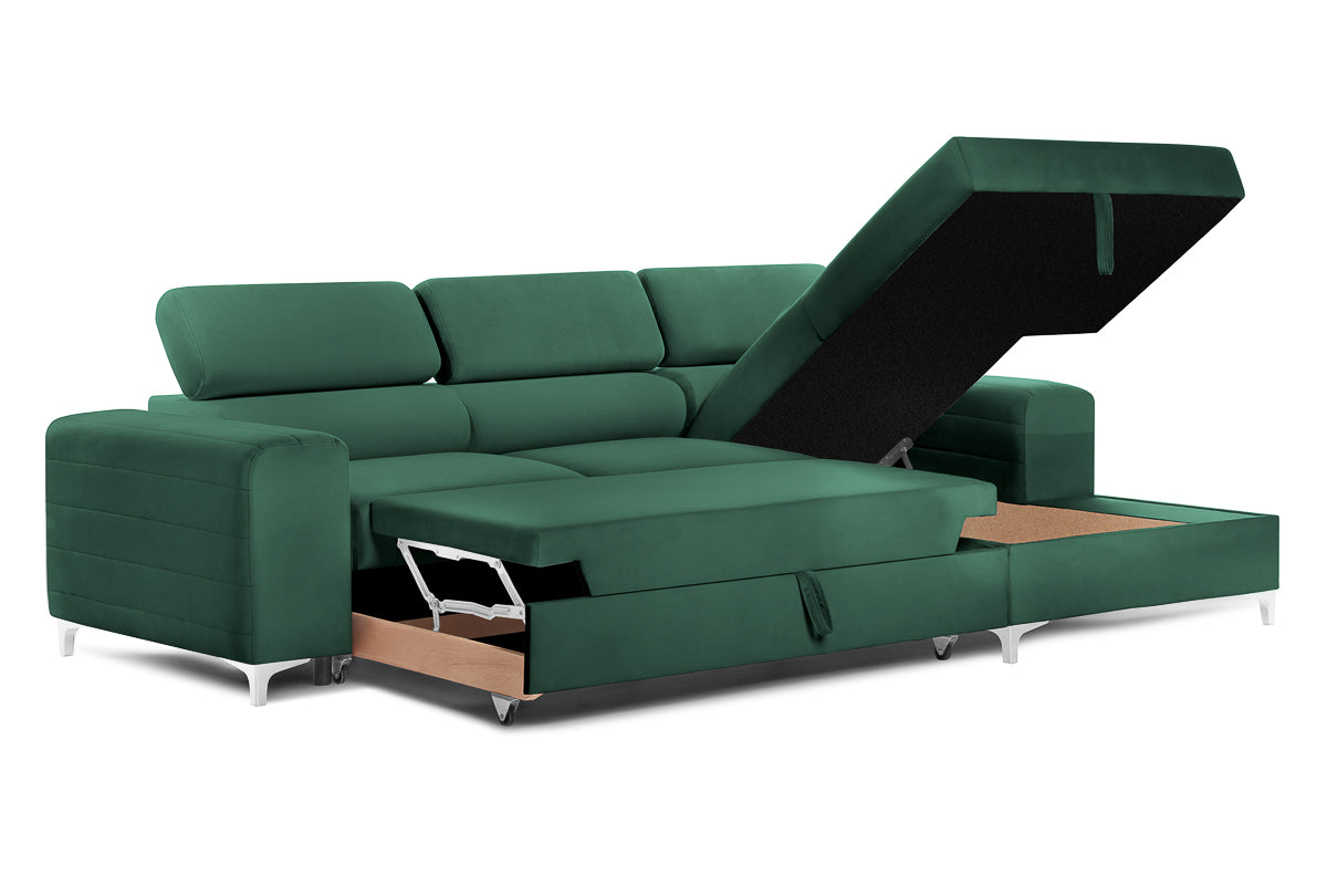 Colțar Extensibil LOFT NEW, cu lada depozitare, tetiere reglabile, 290x170x95 cm Prestige Home