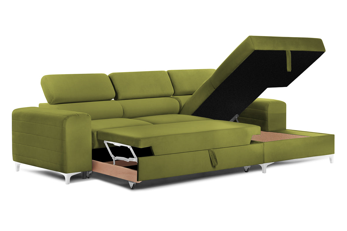 Colțar Extensibil LOFT NEW, cu lada depozitare, tetiere reglabile, 290x170x95 cm Prestige Home