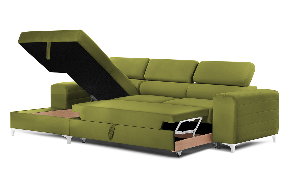 Colțar Extensibil LOFT NEW, cu lada depozitare, tetiere reglabile, 290x170x95 cm Prestige Home