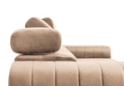 Canapea Extensibilă 3 locuri TIME, cu tetiere reglabile, cu suport lombar, 255x97x94 cm #color_Bej-Velluto