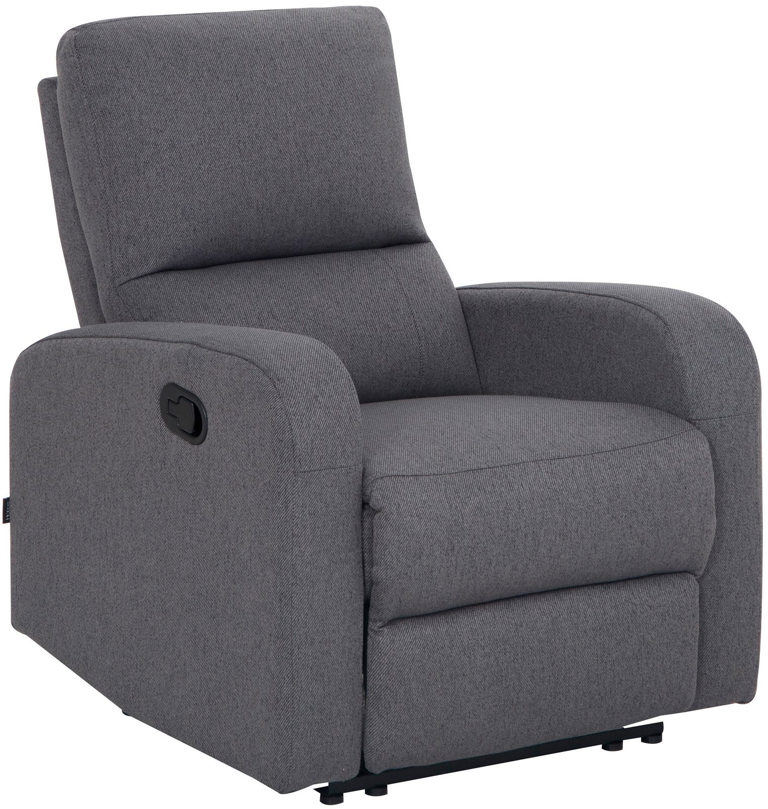 Fotoliu recliner Tournay cu suport picioare, textil gri închis Arboteca