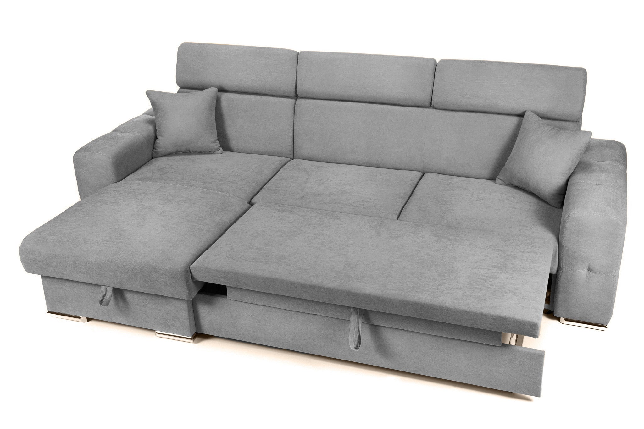 Colțar Extensibil BELLAGIO, șezlong interschimbabil, cu ladă de depozitare, cu tetiere reglabile, 280x170x100 cm Prestige Home