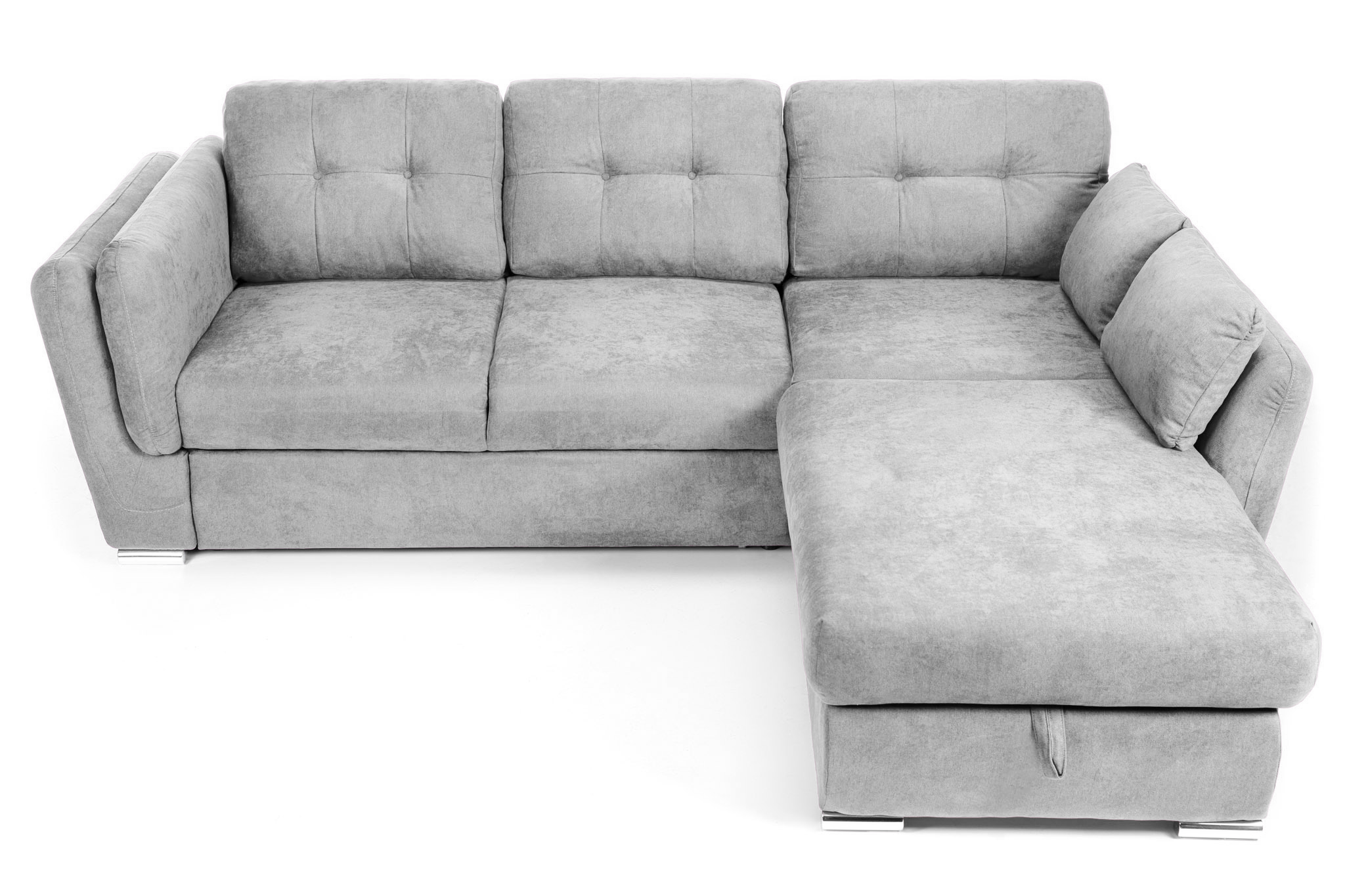 Colțar Extensibil JAZZ, cu ladă depozitare,  245 x 205 x 90 cm, #color_Gri-deschis-enjoy