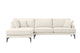 Colțar Fix AZURRO, 280x90/180x85 cm Stanga Crem-Mystery Prestige Home