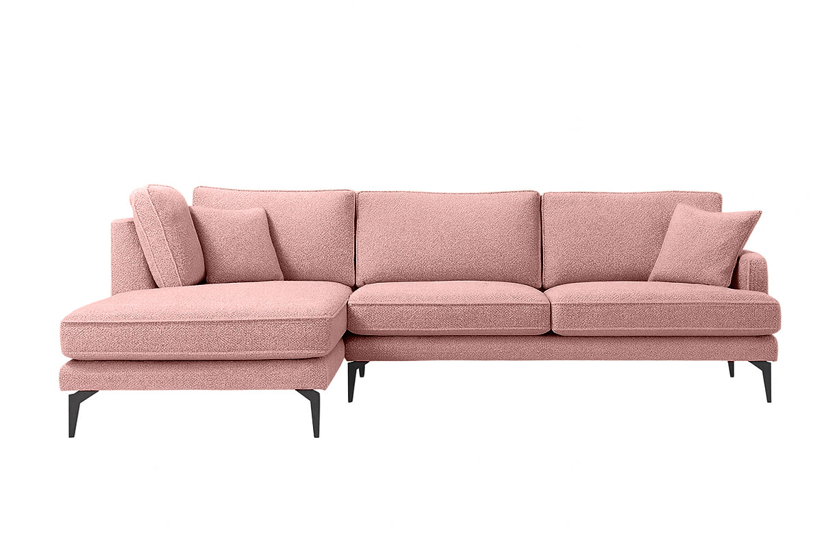 Colțar Fix AZURRO, 280x90/180x85 cm Stanga Roz-Mystery Prestige Home