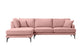Colțar Fix AZURRO, 280x90/180x85 cm Stanga Roz-Mystery Prestige Home