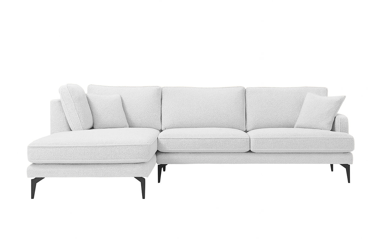 Colțar Fix AZURRO, 280x90/180x85 cm Stanga Gri-Argintiu-Mystery Prestige Home