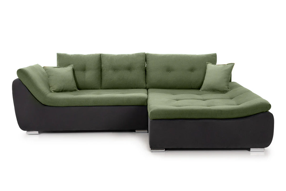 Colțar Extensibil LORENZO, cu ladă de depozitare, variante stânga/dreapta 280x180x70 cm Dreapta Verde-Gri-Inchis-Enjoy Prestige Home