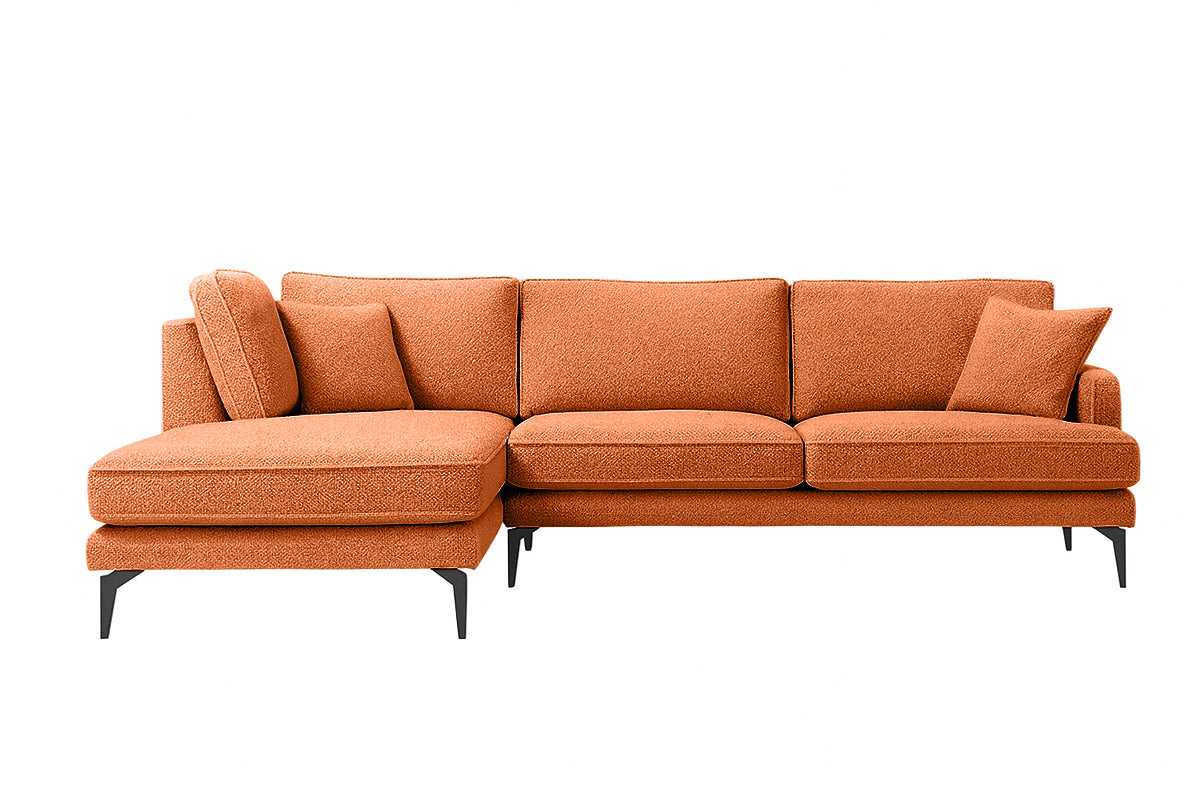 Colțar Fix AZURRO, 280x90/180x85 cm Stanga Portocaliu-Mystery Prestige Home