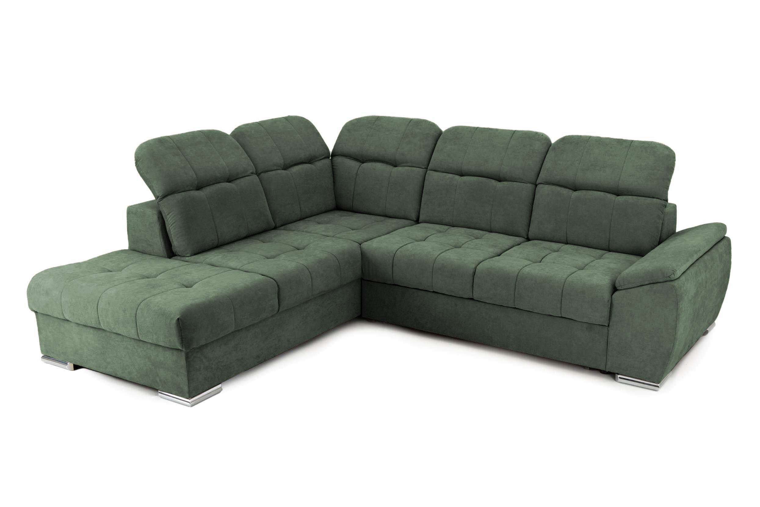 Colțar Extensibil ENZO, cu tetiere, variante stânga/dreapta, 255x220x100 cm Prestige Home