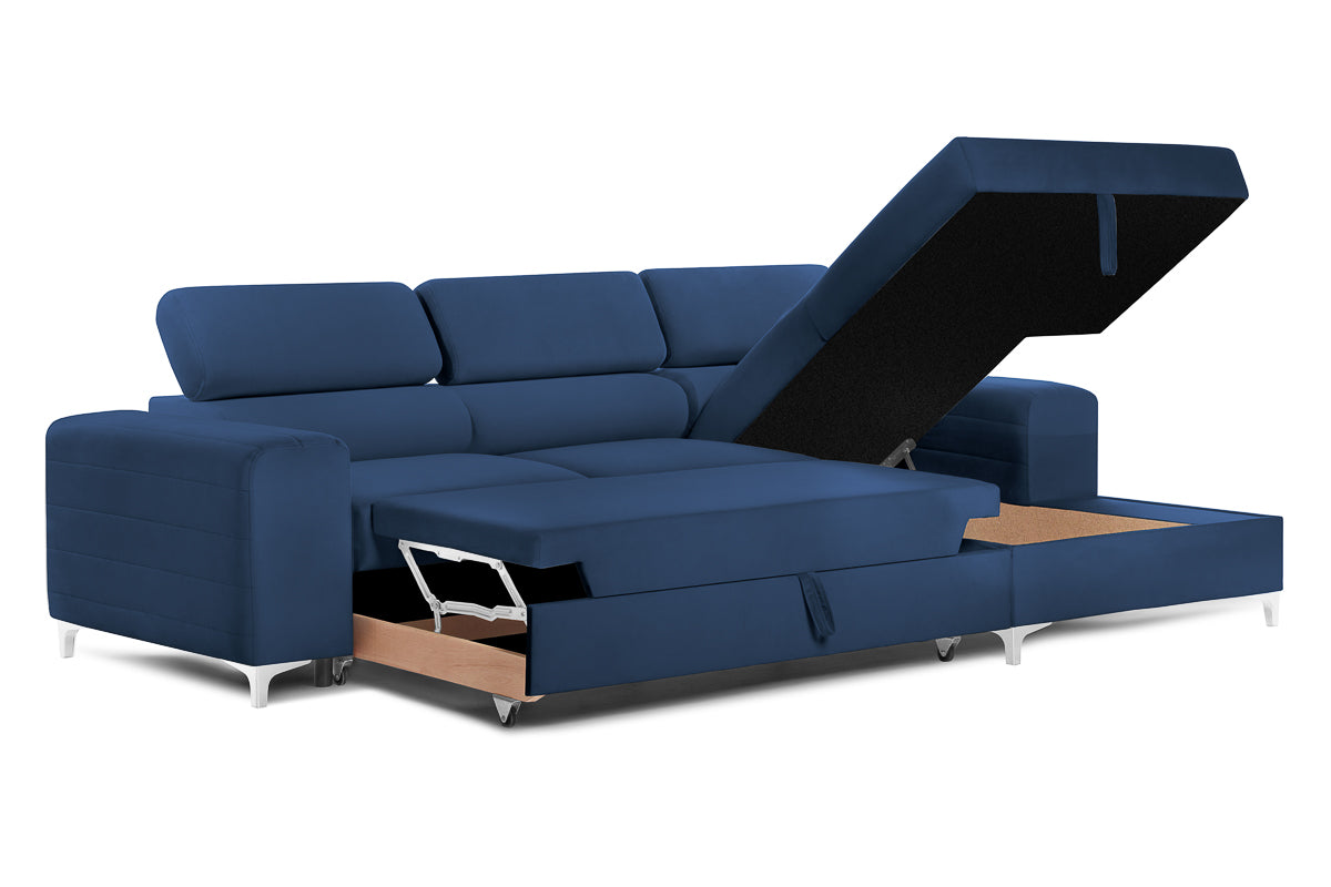 Colțar Extensibil LOFT NEW, cu lada depozitare, tetiere reglabile, 290x170x95 cm Prestige Home